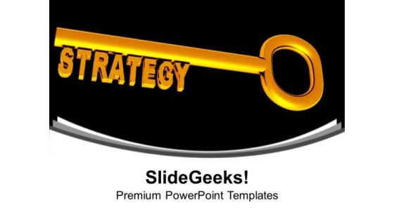 Golden Key With Word Strategy Business PowerPoint Templates Ppt Backgrounds For Slides 1112