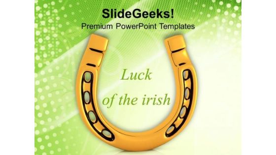 Golden Lucky Symbol Horseshoe Holidays PowerPoint Templates Ppt Backgrounds For Slides 0313 Golden Lucky Symbol Horseshoe Holidays PowerPoint Templates Ppt Backgrounds For Slides 0313