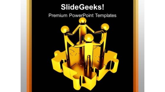 Golden Men On Puzzles Unity PowerPoint Templates Ppt Backgrounds For Slides 0213 Golden Men On Puzzles Unity PowerPoint Templates Ppt Backgrounds For Slides 0213