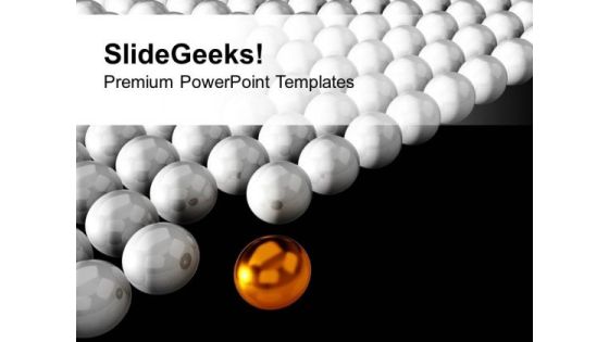 Golden Sphere Standing Out Of Crowd PowerPoint Templates Ppt Backgrounds For Slides 0213 Golden Sphere Standing Out Of Crowd PowerPoint Templates Ppt Backgrounds For Slides 0213