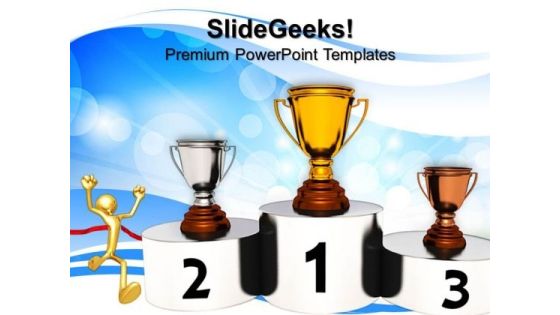 Golden Trophy Podium Competition PowerPoint Templates And PowerPoint Themes 0812 Golden Trophy Podium Competition PowerPoint Templates And PowerPoint Themes 0812