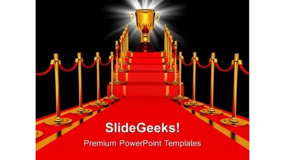 Golden Trophy Winner Competition PowerPoint Templates Ppt Backgrounds For Slides 1212
