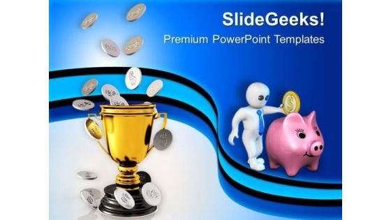 Golden Trophy With Coin Money Prize PowerPoint Templates Ppt Backgrounds For Slides 0213 Golden Trophy With Coin Money Prize PowerPoint Templates Ppt Backgrounds For Slides 0213