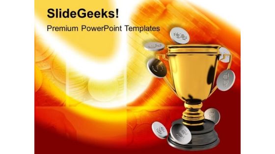 Golden Trophy With Coins Finance PowerPoint Templates Ppt Backgrounds For Slides 0213 Golden Trophy With Coins Finance PowerPoint Templates Ppt Backgrounds For Slides 0213