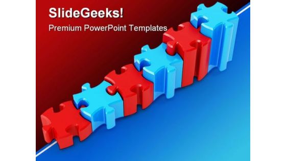 Graph And Puzzle Growth Business PowerPoint Backgrounds And Templates 0111