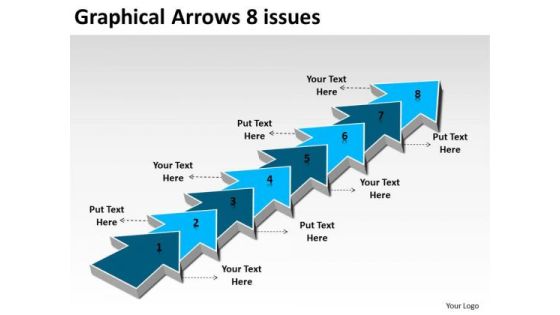 Graphical Arrows 8 Issues Make Flowchart PowerPoint Templates