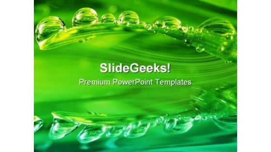 Grass With Water Drop Nature PowerPoint Backgrounds And Templates 1210