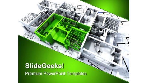Green Apartment Architecture PowerPoint Templates And PowerPoint Backgrounds 0211