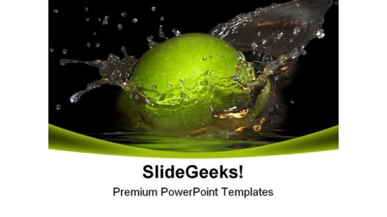 Green Apple And Bursts Food PowerPoint Themes And PowerPoint Slides 0311 Green Apple And Bursts Food PowerPoint Themes And PowerPoint Slides 0311