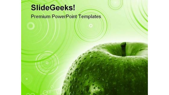 Green Apple Food PowerPoint Template 0810 Green Apple Food PowerPoint Template 0810