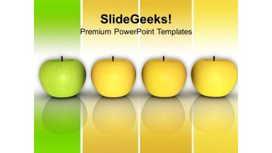 Green Apple Shows Outstanding Solution PowerPoint Templates Ppt Backgrounds For Slides 0413 Green Apple Shows Outstanding Solution PowerPoint Templates Ppt Backgrounds For Slides 0413