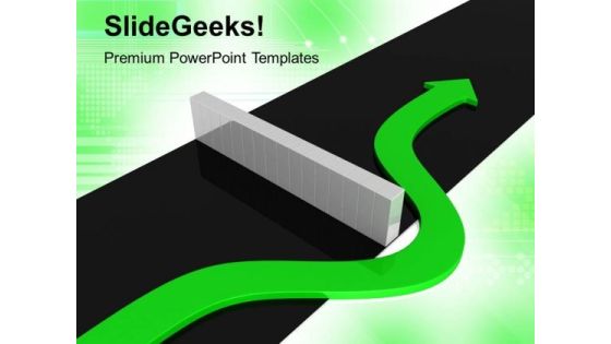 Green Arrow Crossing Barrier PowerPoint Templates Ppt Backgrounds For Slides 1212 Green Arrow Crossing Barrier PowerPoint Templates Ppt Backgrounds For Slides 1212