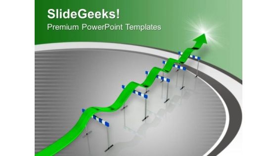 Green Arrow Overcome Hurdles PowerPoint Templates Ppt Backgrounds For Slides 0713 Green Arrow Overcome Hurdles PowerPoint Templates Ppt Backgrounds For Slides 0713