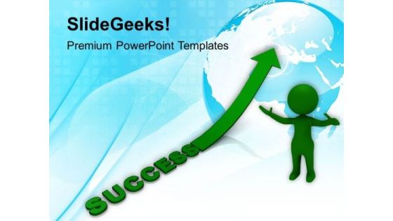 Green Arrow Shows Success Growth PowerPoint Templates Ppt Backgrounds For Slides 0413 Green Arrow Shows Success Growth PowerPoint Templates Ppt Backgrounds For Slides 0413