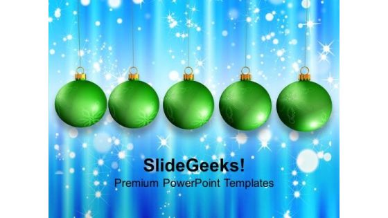 Green Christmas Baubles With Abstract PowerPoint Templates Ppt Backgrounds For Slides 1112