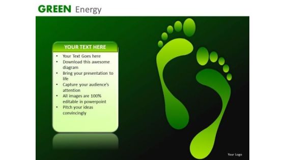 Green Energy Carbon Footprints PowerPoint Templates Green Ppt Presentations