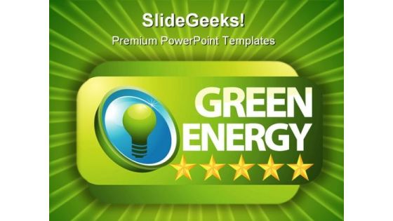 Green Energy Global PowerPoint Template 0810