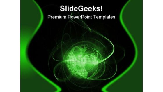 Green Globe Earth PowerPoint Template 0910 Green Globe Earth PowerPoint Template 0910