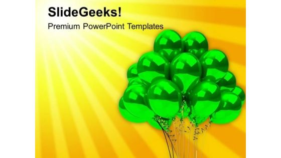 Green Helium Balloons Birthday PowerPoint Templates Ppt Backgrounds For Slides 0113 Green Helium Balloons Birthday PowerPoint Templates Ppt Backgrounds For Slides 0113