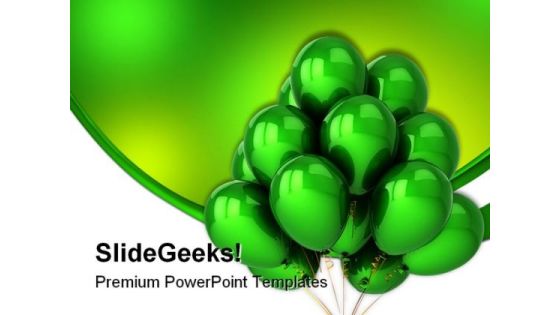 Green Helium Balloons Festival PowerPoint Templates And PowerPoint Backgrounds 0311 Green Helium Balloons Festival PowerPoint Templates And PowerPoint Backgrounds 0311