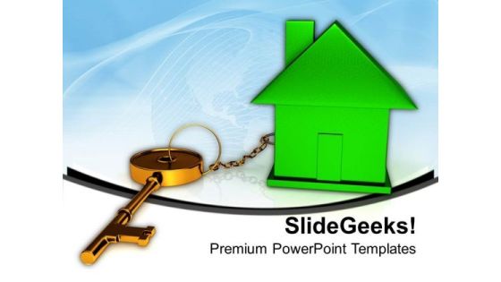 Green House Connected With Keys Business PowerPoint Templates And PowerPoint Themes 1012 Green House Connected With Keys Business PowerPoint Templates And PowerPoint Themes 1012
