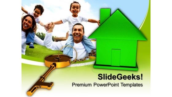 Green House Connected With Keys Security PowerPoint Templates And PowerPoint Themes 0912 Green House Connected With Keys Security PowerPoint Templates And PowerPoint Themes 0912