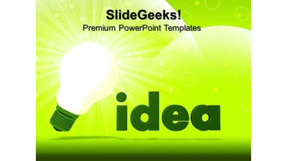 Green Idea Bulb Technology PowerPoint Templates And PowerPoint Themes 0612