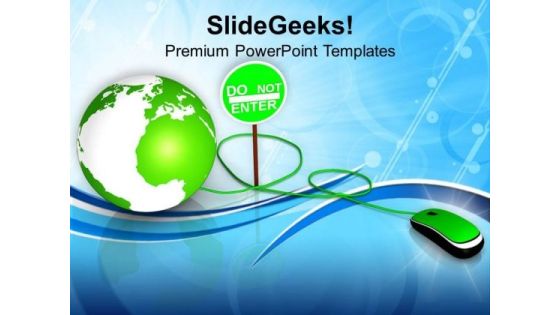 Green Mouse With Green Globe PowerPoint Templates Ppt Backgrounds For Slides 0313