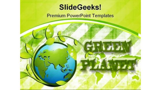 Green Planet Nature PowerPoint Template 0910