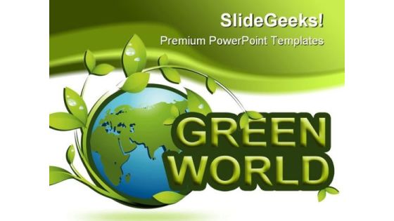 Green World01 Enviroment PowerPoint Template 0910