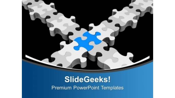 Grey And Blue Jigsaw Puzzles PowerPoint Templates Ppt Backgrounds For Slides 0713