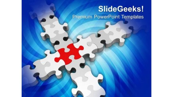 Grey Jigsaw Puzzles With One Red Piece Business PowerPoint Templates And PowerPoint Themes 1012 Grey Jigsaw Puzzles With One Red Piece Business PowerPoint Templates And PowerPoint Themes 1012