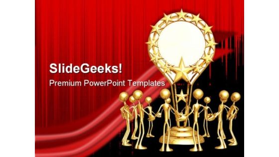 Group Accolade Teamwork PowerPoint Template 0910