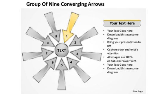 Group Of Nine Coverging Arrows Circular Flow Process PowerPoint Slides Group Of Nine Coverging Arrows Circular Flow Process PowerPoint Slides