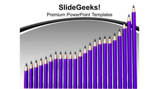 Group Of Pencils Bar Graph Growth PowerPoint Templates Ppt Backgrounds For Slides 0113