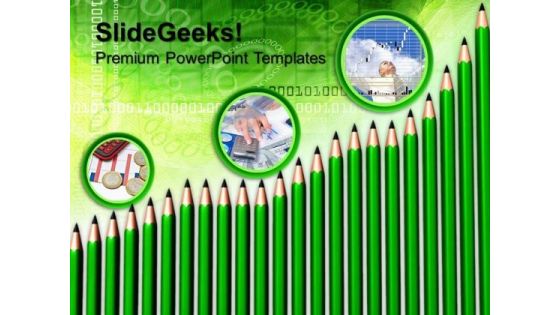 Group Of Pencils Graph Business PowerPoint Templates And PowerPoint Themes 0612