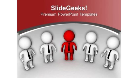 Group Of People With Leader PowerPoint Templates Ppt Backgrounds For Slides 0713