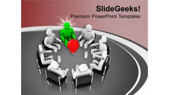 Group Of People With Leadership PowerPoint Templates Ppt Backgrounds For Slides 0713
