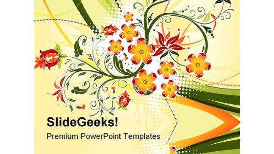 Grunge Flower Background Design PowerPoint Templates And PowerPoint Backgrounds 0611