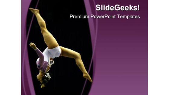 Gymnast Sports PowerPoint Template 0610 Gymnast Sports PowerPoint Template 0610