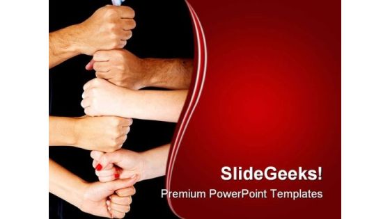 Hands Making A Tower Business PowerPoint Templates And PowerPoint Backgrounds 0411