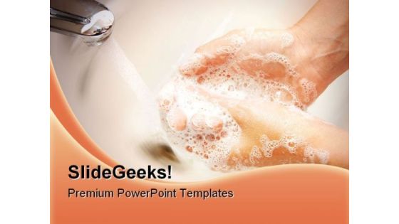Hands Wash People PowerPoint Template 0610