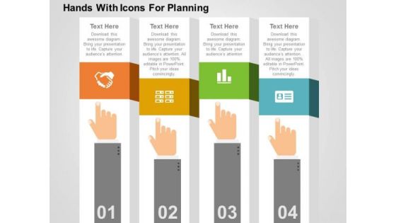 Hands With Icons For Planning PowerPoint Template Hands With Icons For Planning PowerPoint Template