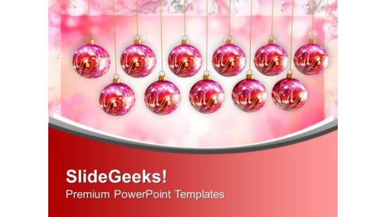 Hanging Christmas Baubles Festival PowerPoint Templates Ppt Backgrounds For Slides 1212 Hanging Christmas Baubles Festival PowerPoint Templates Ppt Backgrounds For Slides 1212