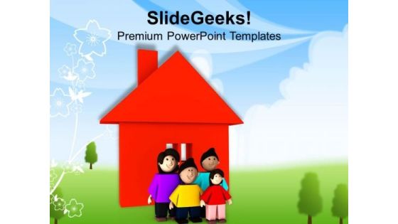 Happy Family Stays Togather PowerPoint Templates Ppt Backgrounds For Slides 0613