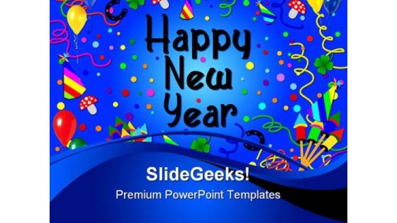 Happy New Year02 Holidays PowerPoint Template 1010 Happy New Year02 Holidays PowerPoint Template 1010