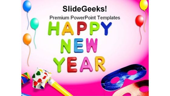 Happy New Year03 Holidays PowerPoint Template 1010