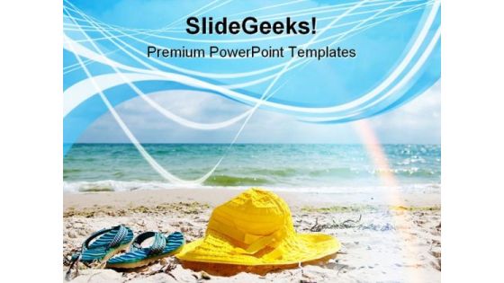 Hat And Flip Flop Beach PowerPoint Themes And PowerPoint Slides 0411 Hat And Flip Flop Beach PowerPoint Themes And PowerPoint Slides 0411