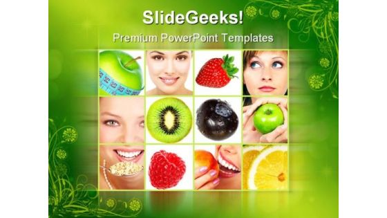Healthy Collage Food PowerPoint Themes And PowerPoint Slides 0711