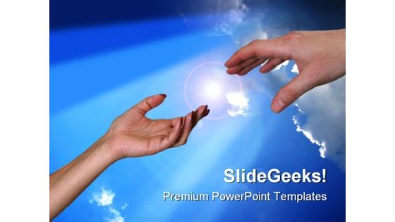 Helping Hand Religion PowerPoint Template 0610